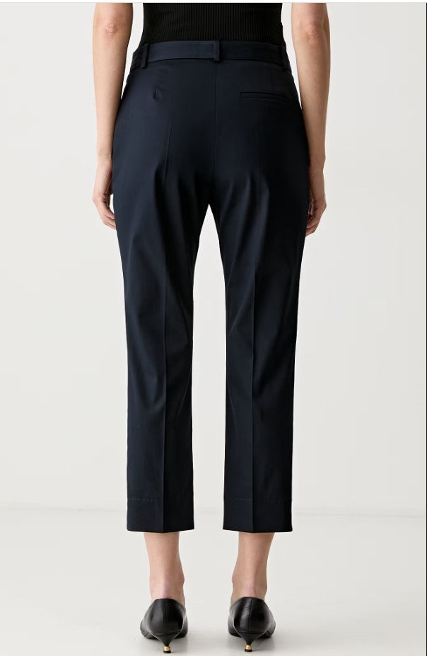 Boss High-Waisted Trousers With Tapered Legs And Side Pockets