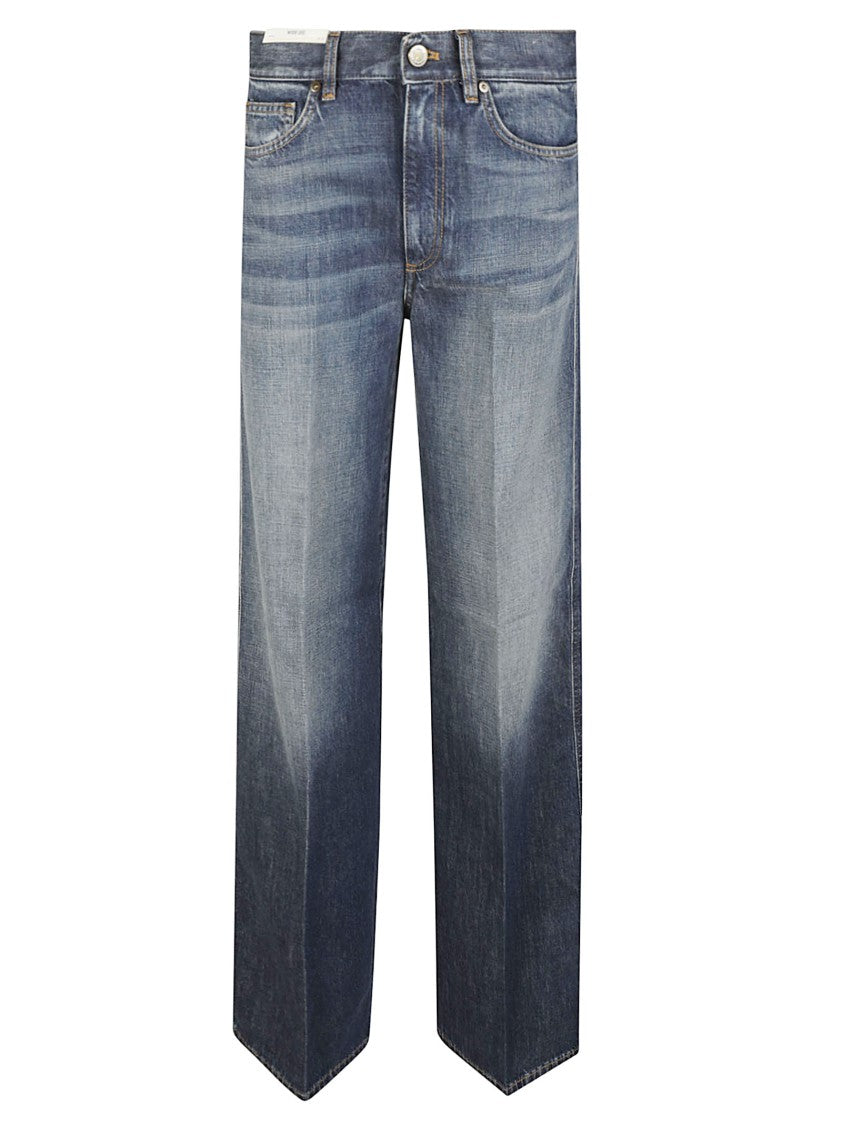Pt Torino Cindy Vintage Wash Cotton Straight-Leg Jeans