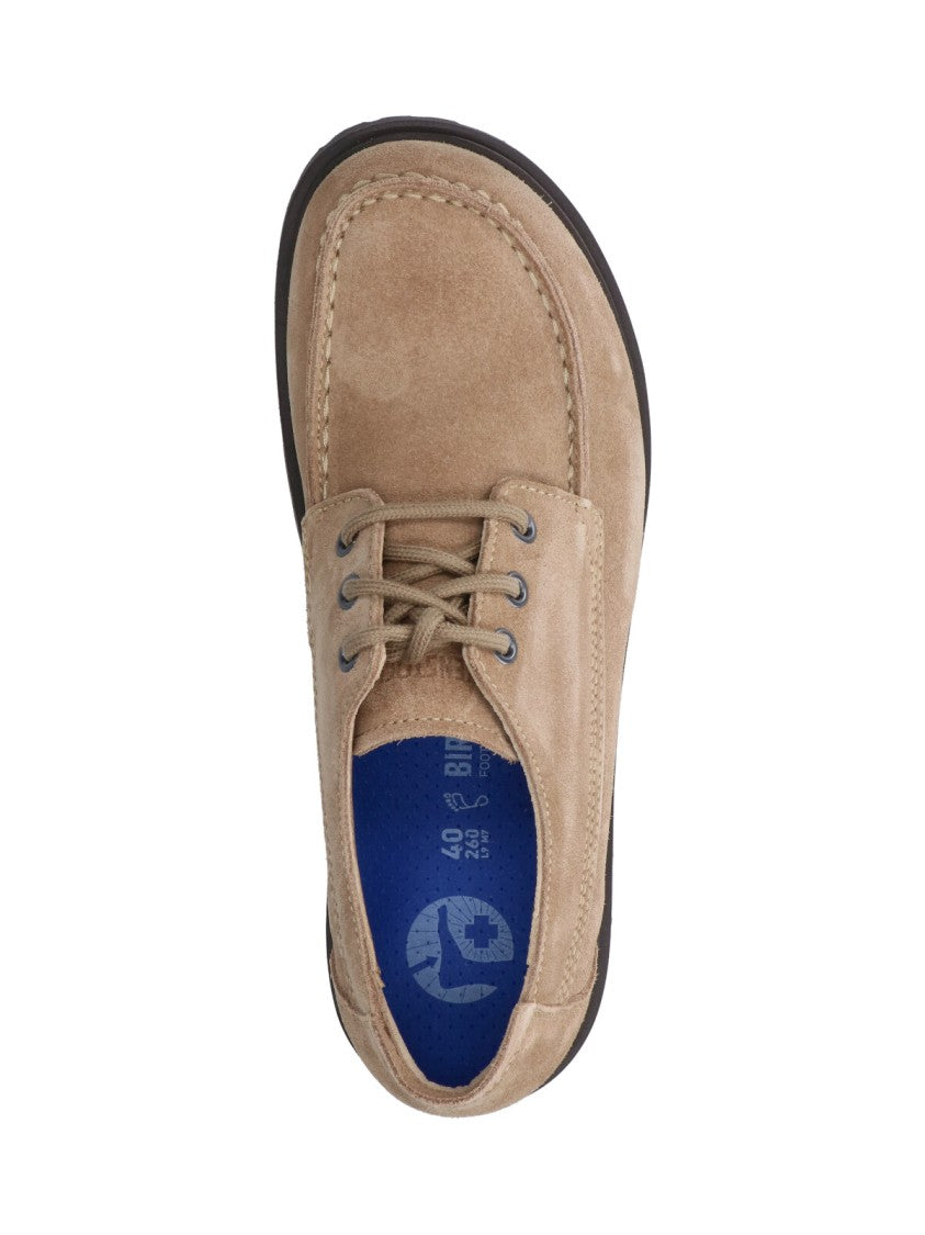 Birkenstock "Highwood Moc Lace Low" Derby Shoes – Taupe
