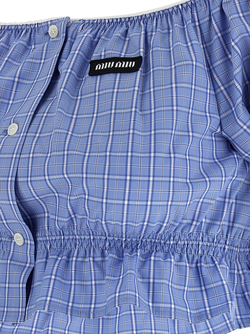 Miu Miu Check Crop Top