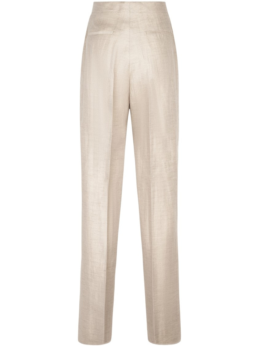 Tagliatore Straight-Leg Trousers With High Waist And Subtle Sheen