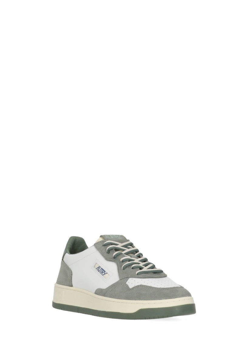 Autry White Medalist Low Leather-Blend Sneakers