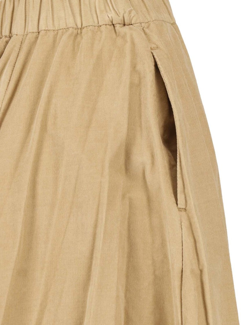 Aspesi Relaxed Flared Elastic Waistband Midi Skirt