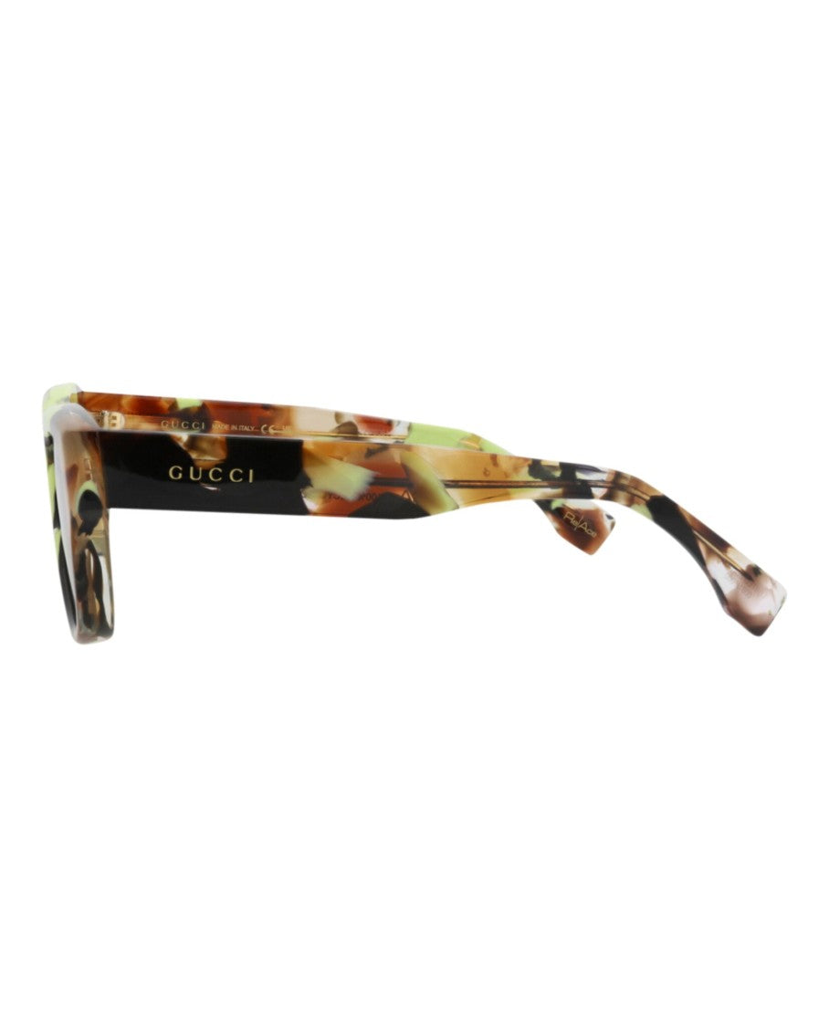Gucci Square-Frame Sunglasses In Recycled Acetate With Multicolored Finish