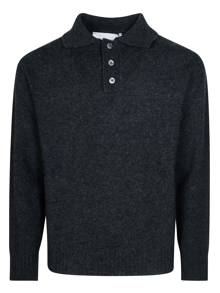 Amaranto Charcoal Knit Polo Shirt