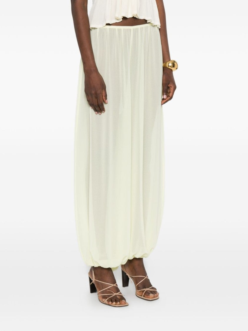 The Frankie Shop Black Billowy Wide-Leg Elastic Hem Trousers
