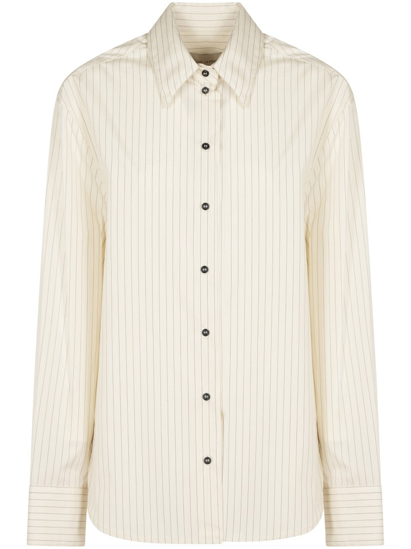 Loulou Studio Vertical Stripe Tailored Shirt