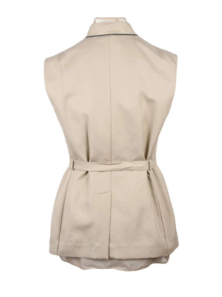 Brunello Cucinelli Cotton/Linen Vest - Beige