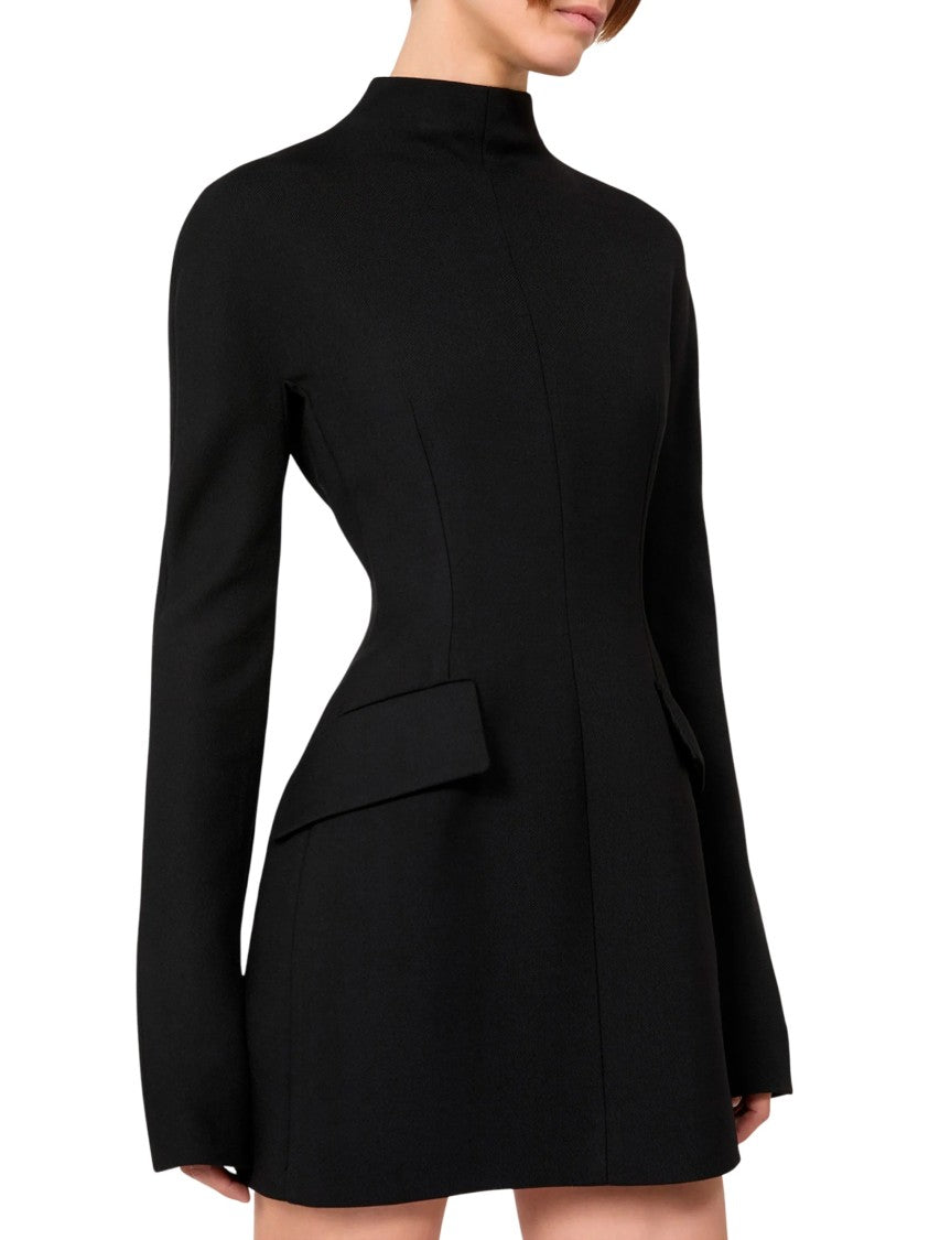 Sportmax Fitted Flap Pocket Long-Sleeve Mini Dress