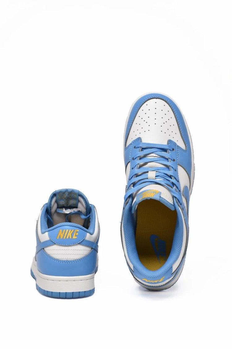 Nike Dunk Low Leather Sneakers - White/Light Blue