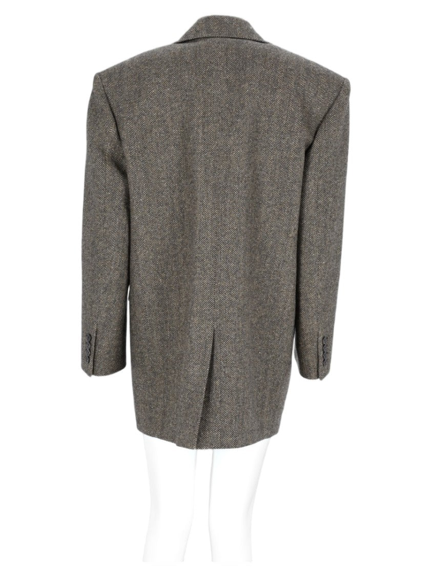 Saint Laurent Single-Breasted Shoulder-Padded Wool-Blend Blazer