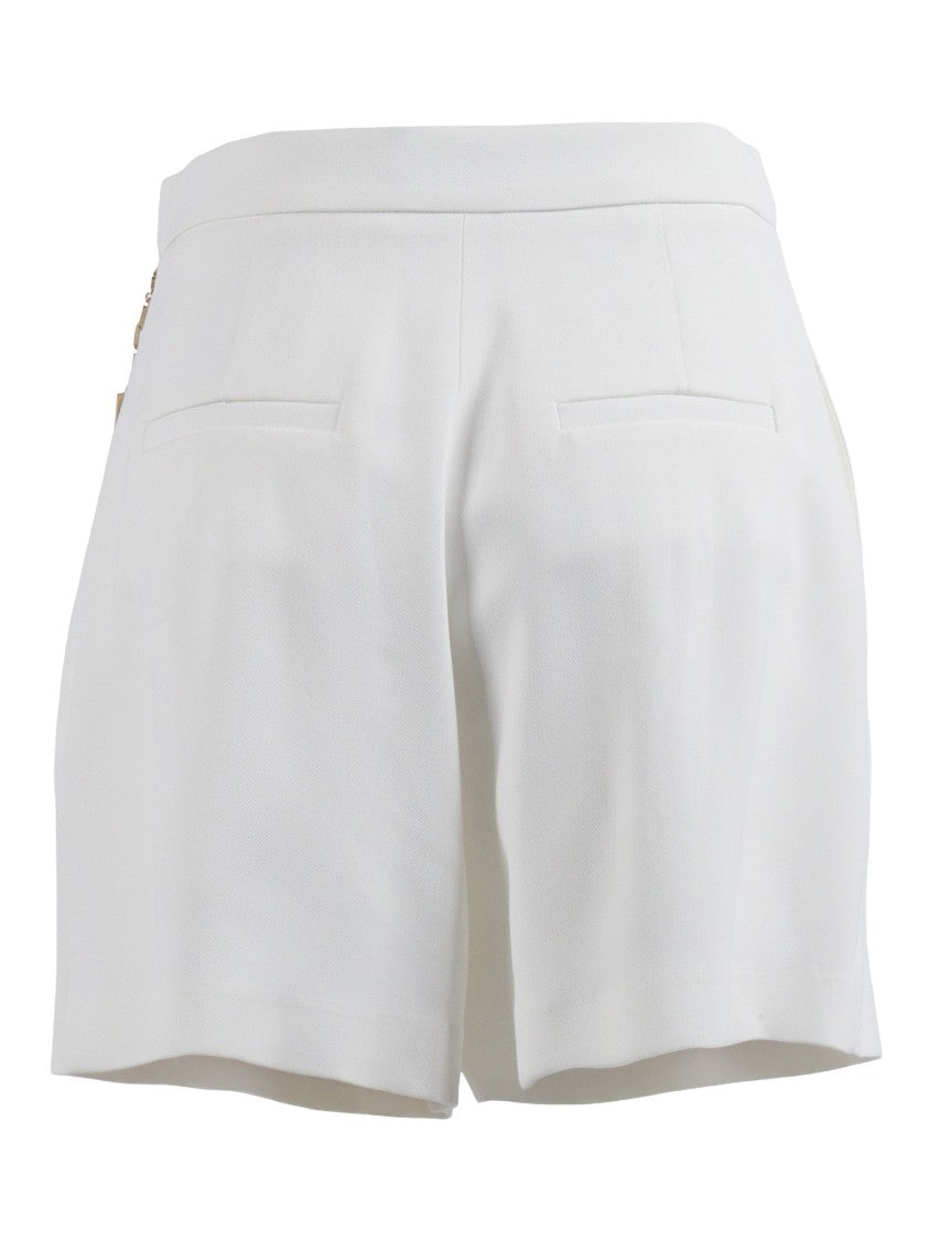 Elisabetta Franchi White Tailored Gold Chain Shorts