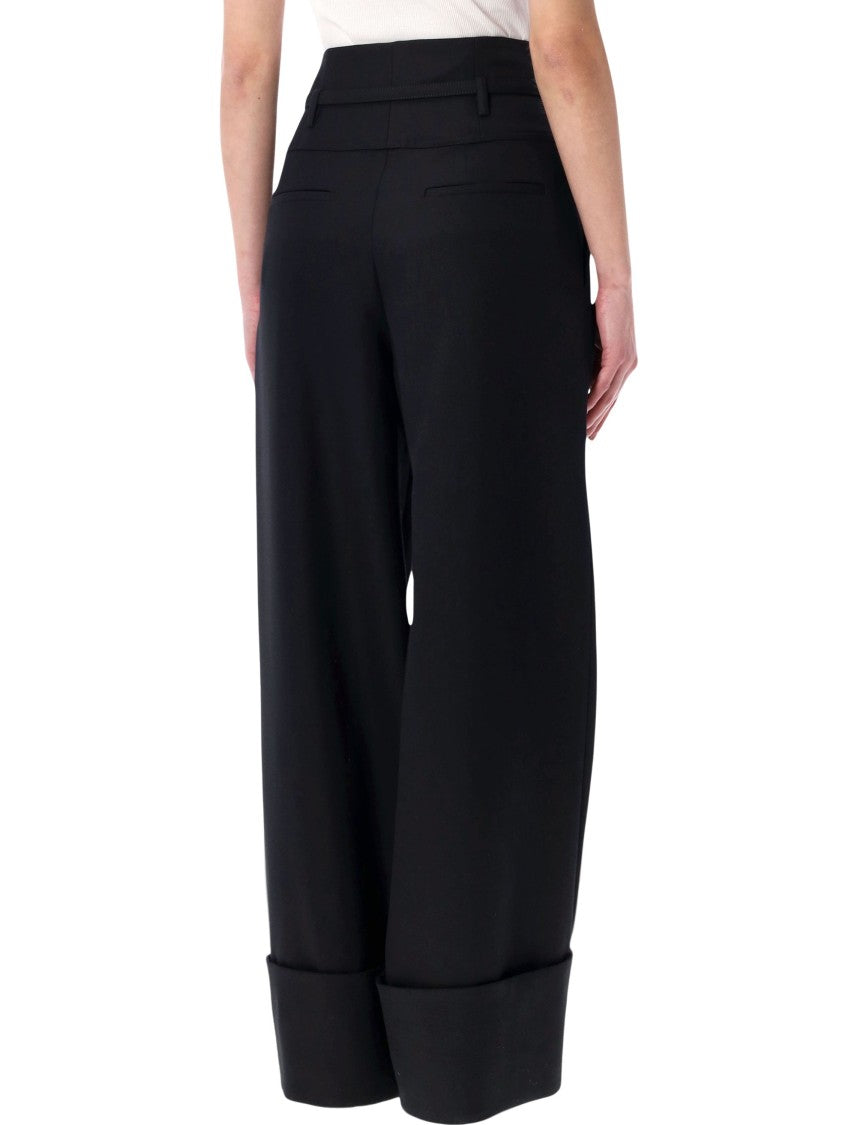 Fendi Black Grain De Poudre Wool Pants