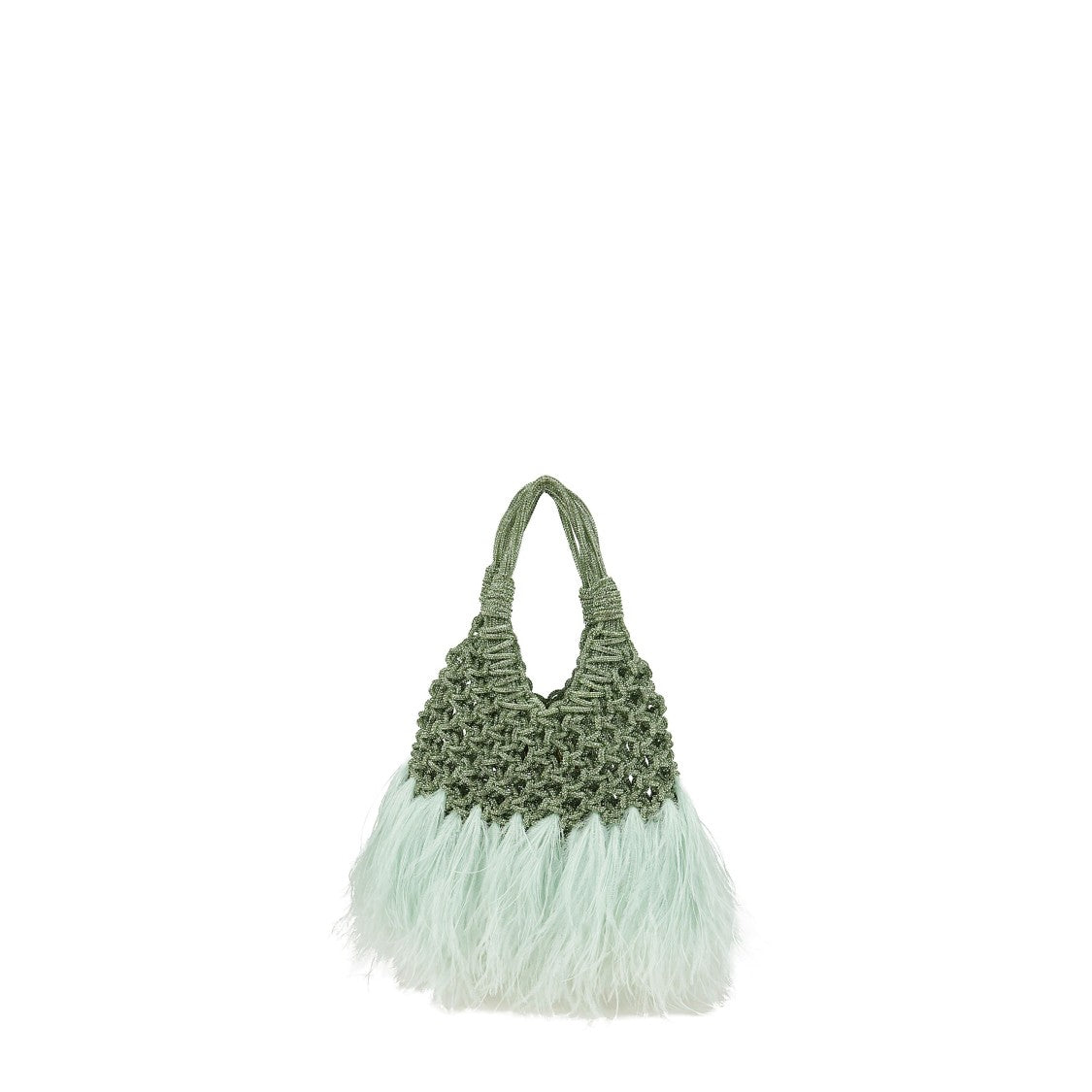 Hibourama Crystal And Ostrich Feather Bag