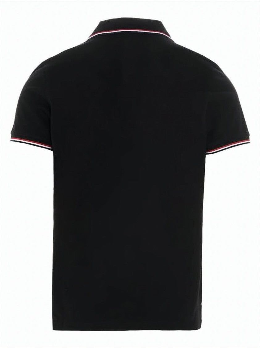Moncler Short-Sleeve Polo Shirt With Ribbed Collar