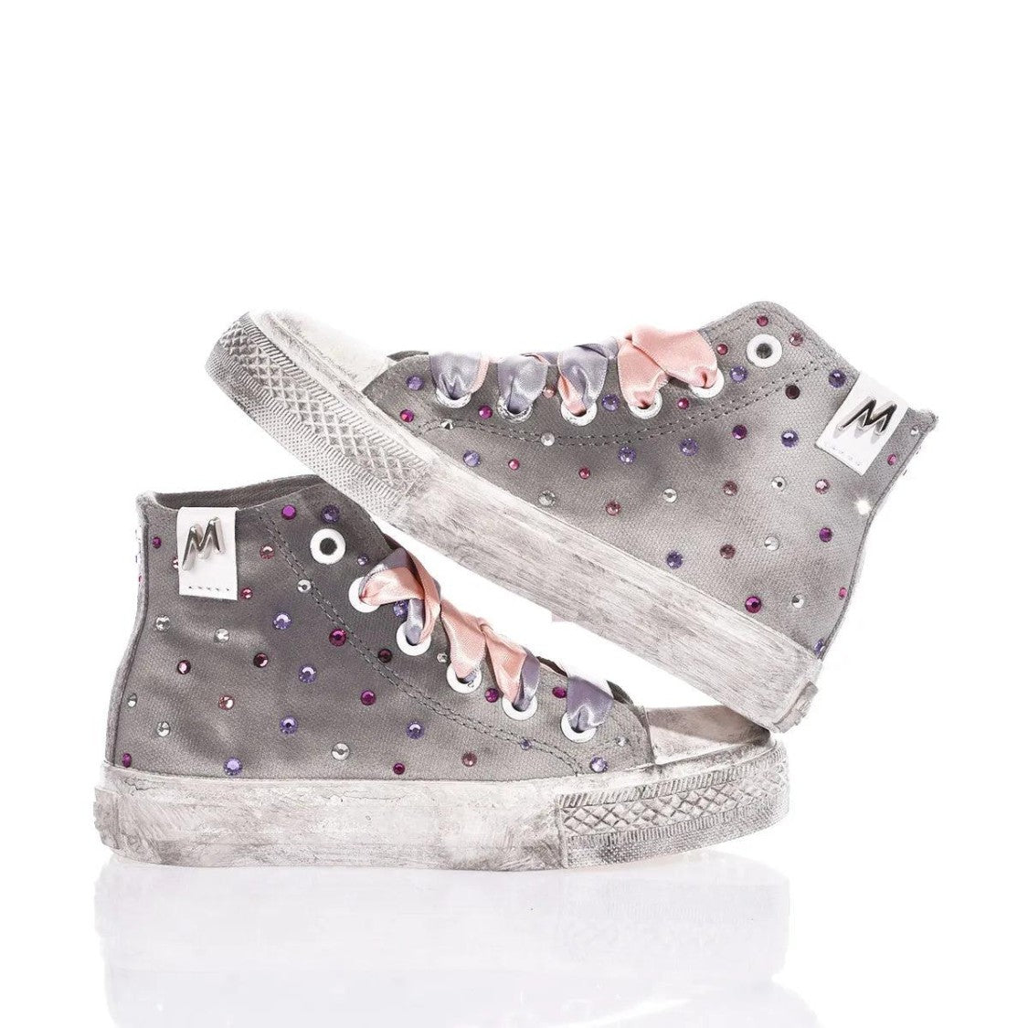 Mimanera High-Top Sneakers With Swarovski Crystal Embellishments