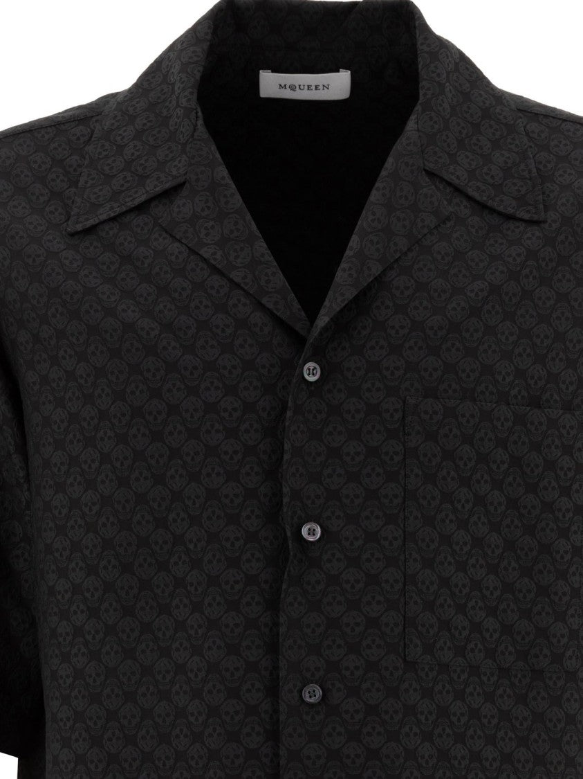 Alexander Mcqueen Sleek Black Shirt With Classic Collar And Button-Down Front