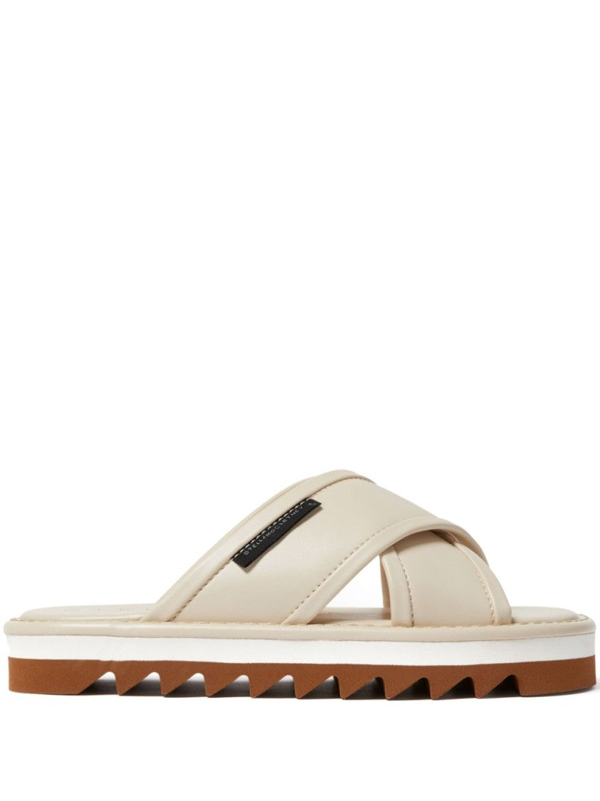Stella Mccartney Cross-Strap Beige Sandals With Elevated Sole