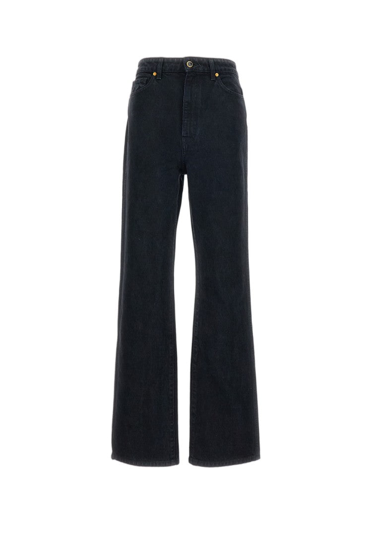 Khaite Black Danielle Wide-Leg Jeans