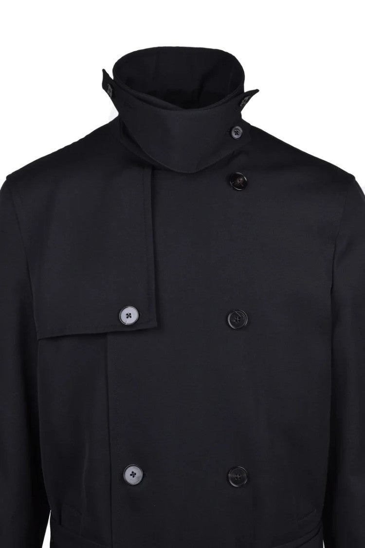 Jil Sander Men's Black Wool Trench Coat