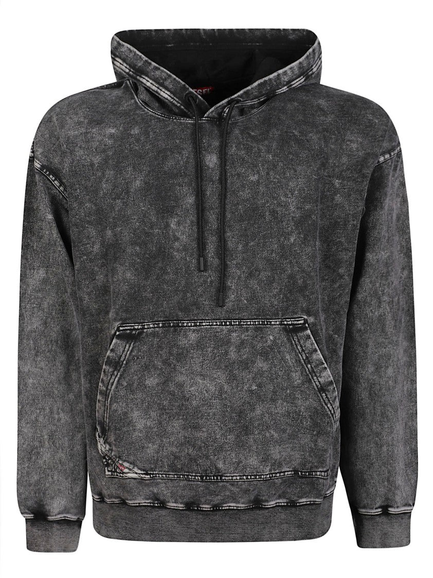 Diesel S-Boxt Tuk Washed Black Cotton Sweatshirt