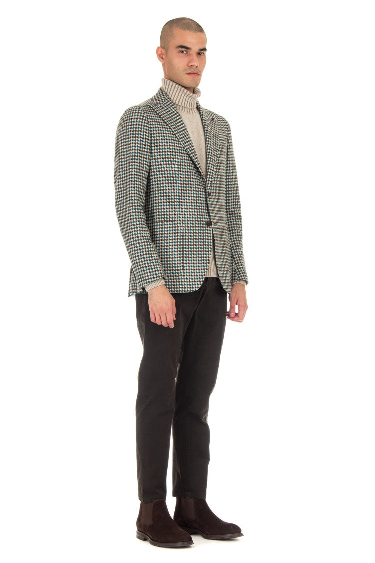 Tagliatore Montecarlo Virgin Wool Houndstooth Jacket
