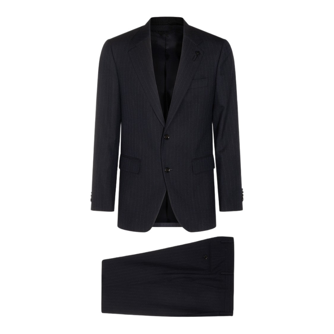 Lardini Tailored Black Two-Piece Suit With Structured Blazer