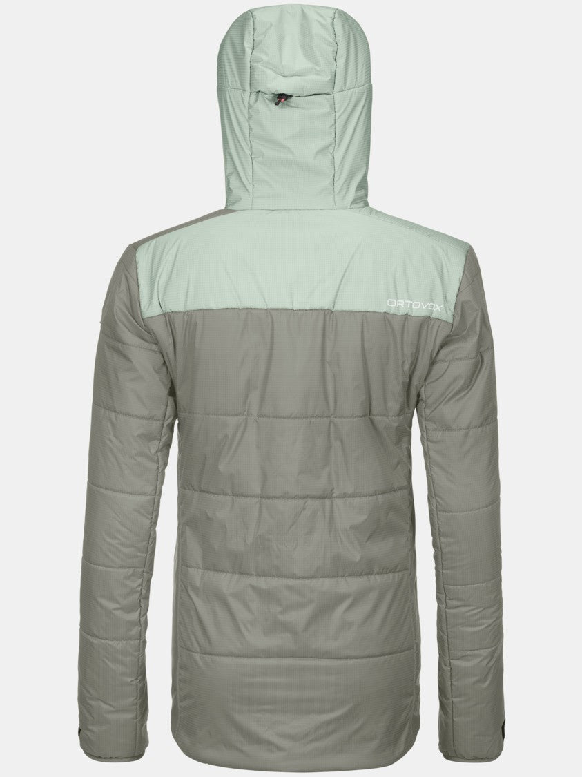 Ortovox Grey Swisswool Zinal Quilted Hooded Ski Jacket