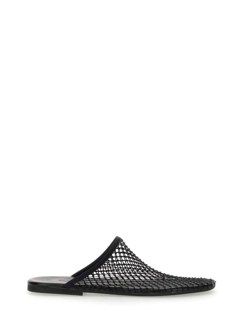 Alysi Black Mesh Slip-On Sabot In Mesh