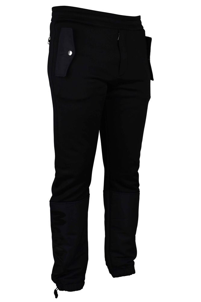 Alexander Mcqueen Black Viscose Jogging Pants With Polyamide Inserts