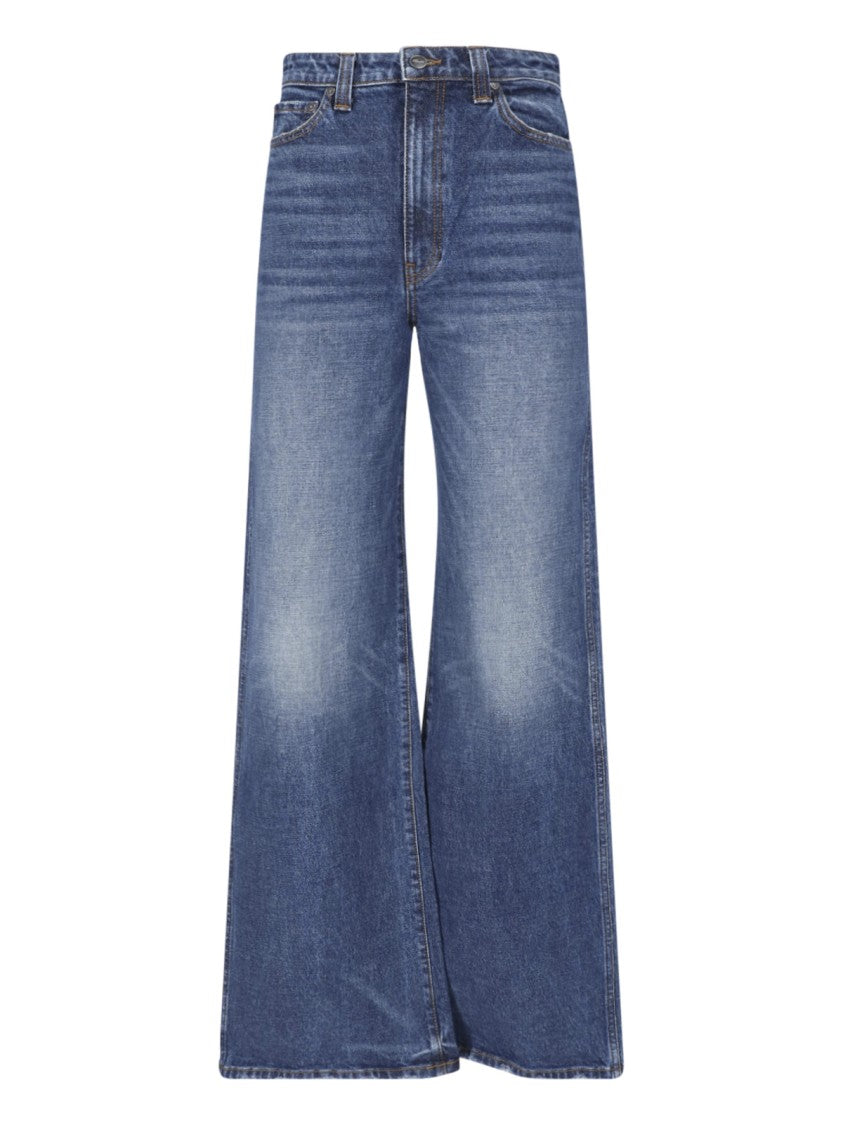 Khaite Wide-Leg Denim Jeans With Mid-Rise Waist And Vintage Wash