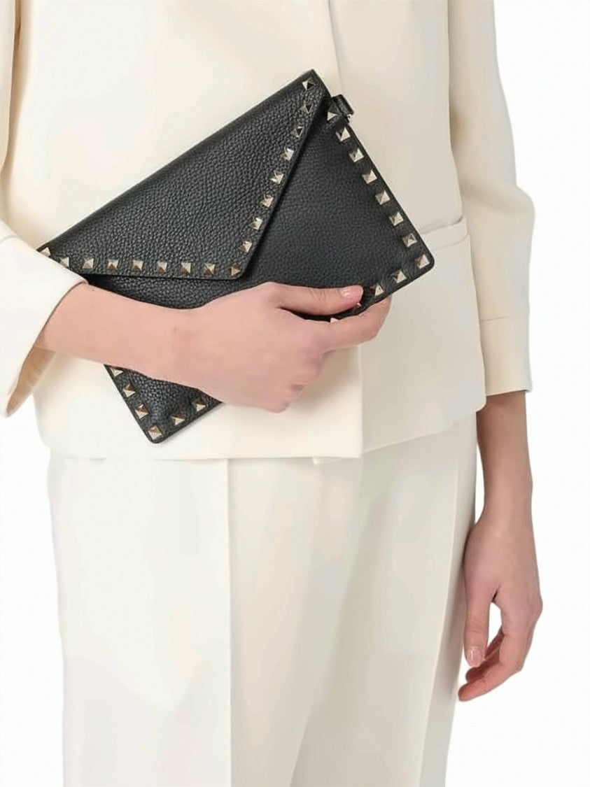 Valentino Garavani Textured Calf Leather Clutch