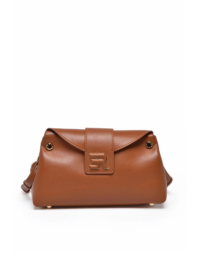 Ermanno Firenze Vally Magnetic Closure Shoulder Bag With Embossed Logo Accents