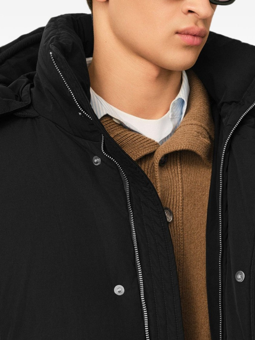 Ami Paris Cropped Puffer Jacket With Detachable Hood