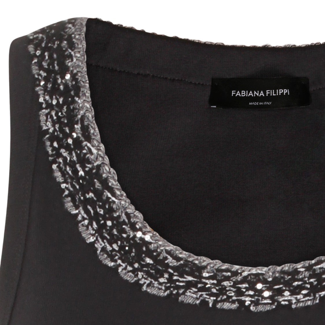 Fabiana Filippi Sleeveless Fitted Top With Textured Neckline Detail