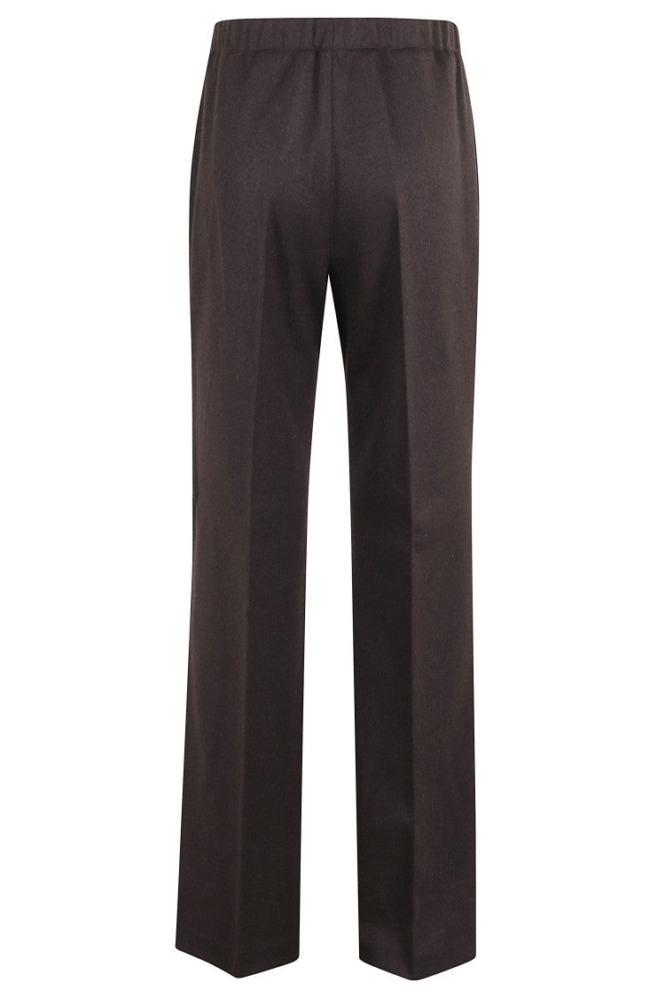 Seventy Dark Brown High-Waisted Trousers With Central Closure