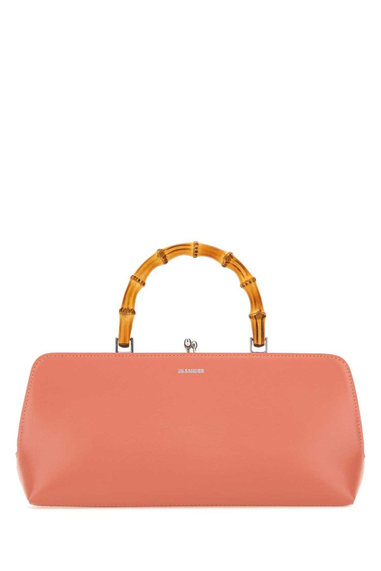 Jil Sander Salmon Leather Small Goji Bamboo Handbag