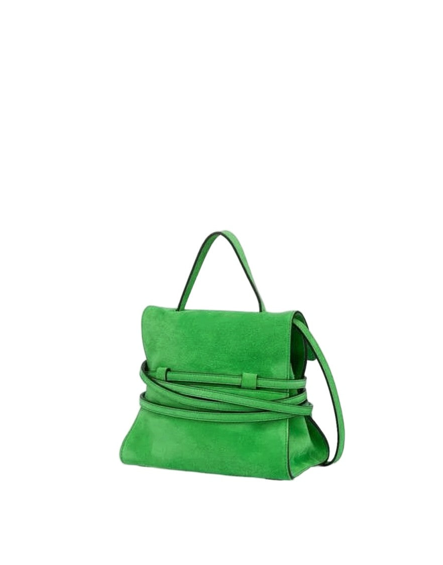 Moschino Structured Green Calf Leather Tote Bag