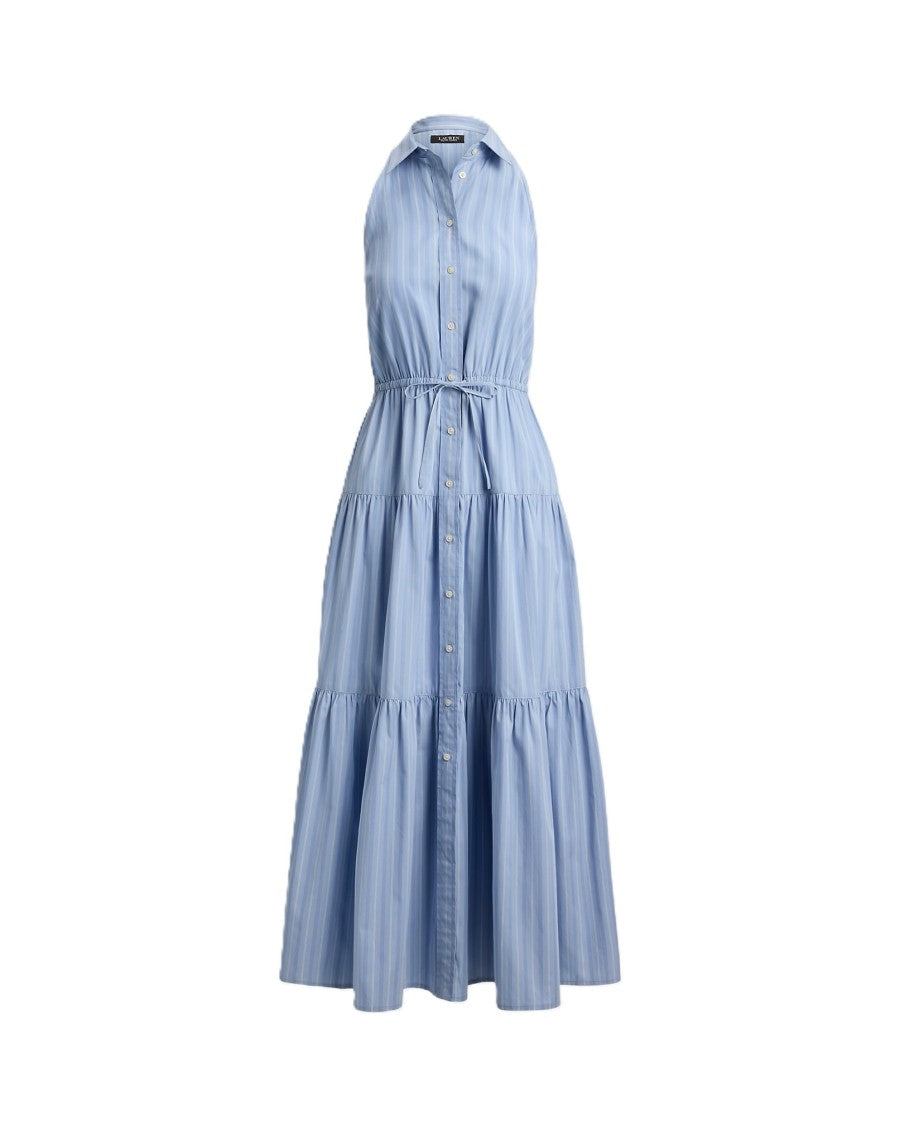 Lauren Ralph Lauren Light Blue Woven Broadcloth Midi Dress