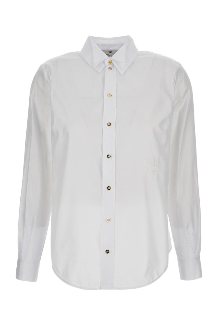 Elisabetta Franchi Oversized Logo Button-Front Shirt