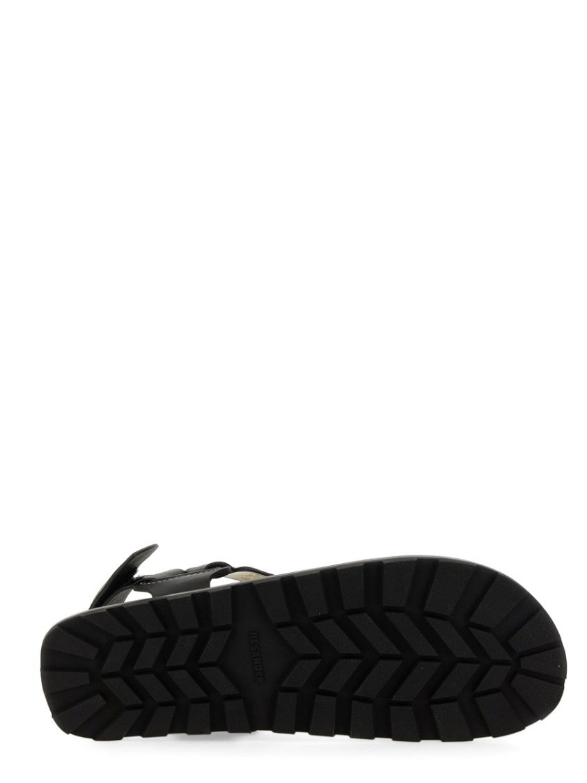 Jil Sander Crisscross Strap Sandal With Durable Rubber Sole