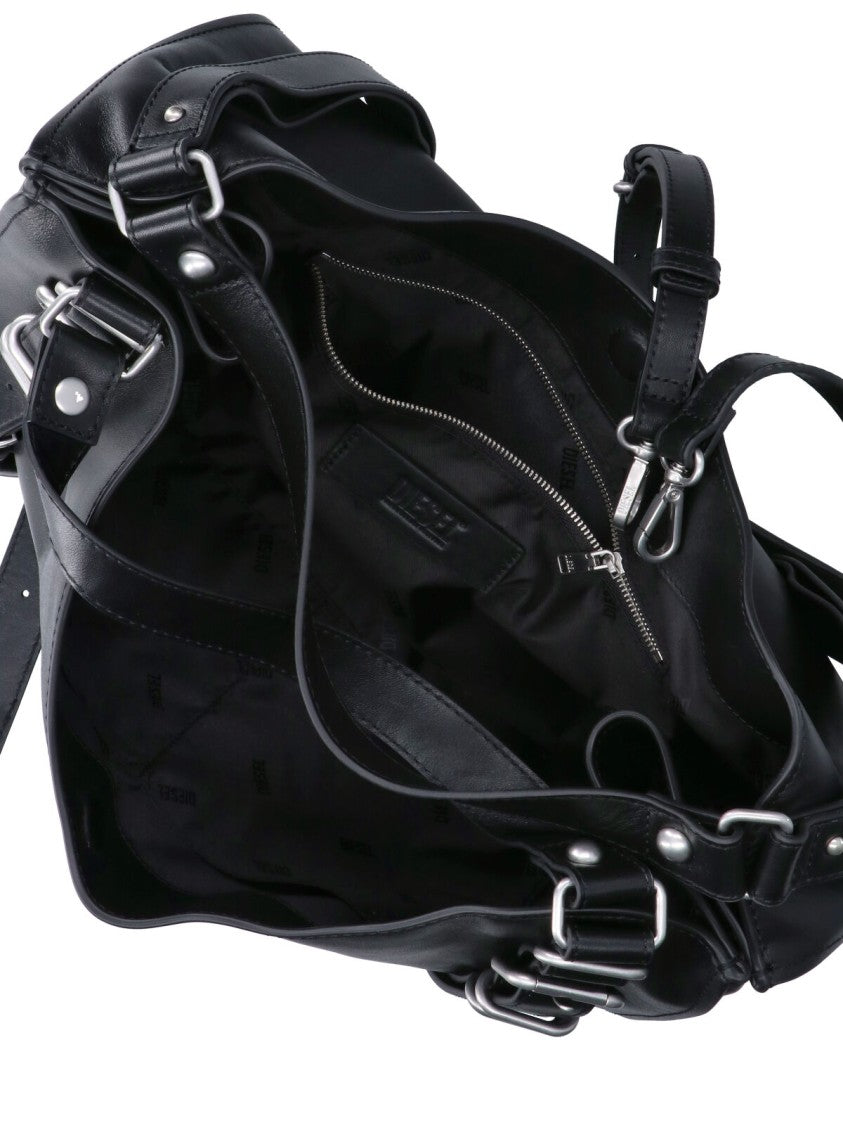 Diesel Medium Handbag With Magnetic Closure And Silver Accents