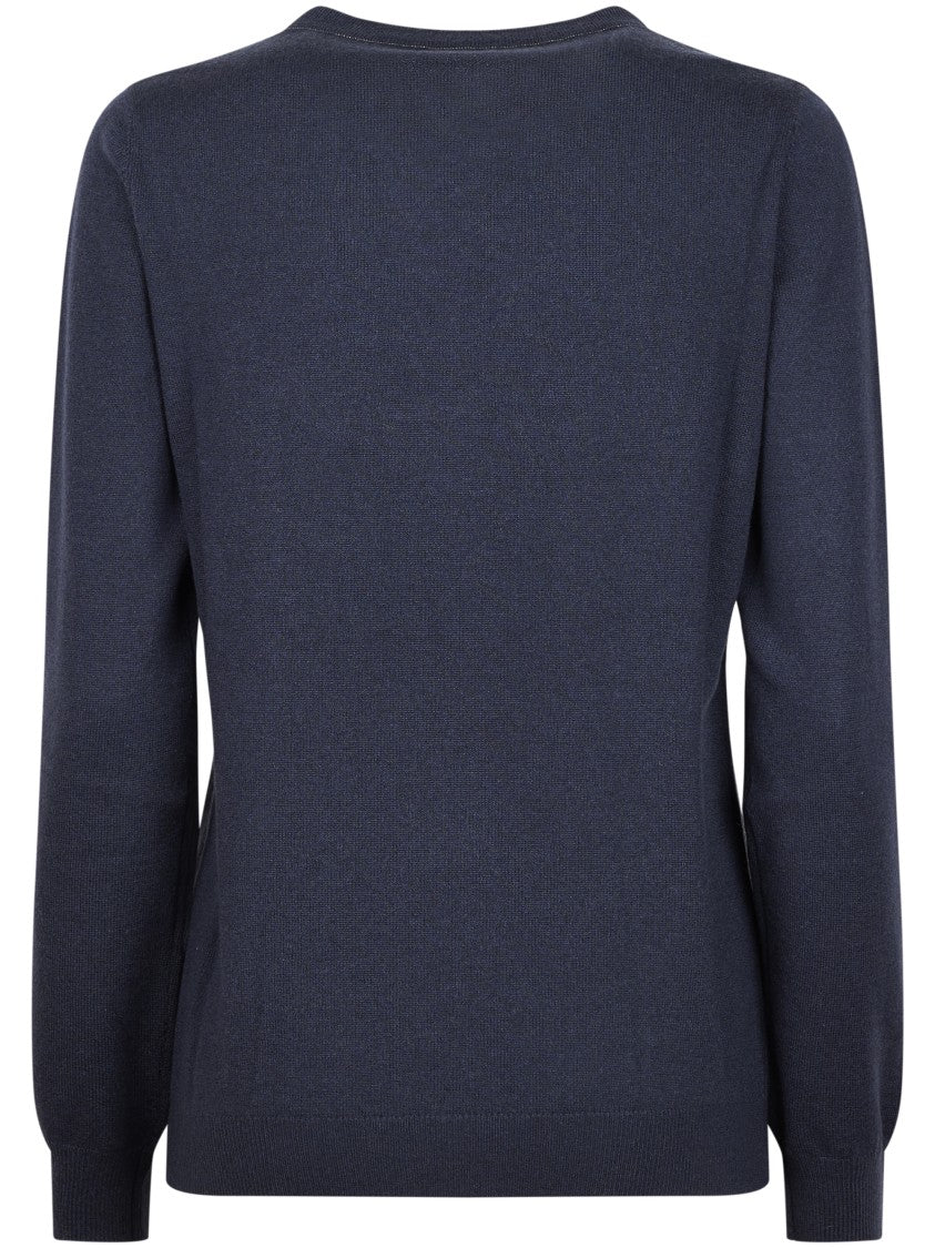 Brunello Cucinelli Fine-Knit Cashmere Sweater With Classic Crew Neckline