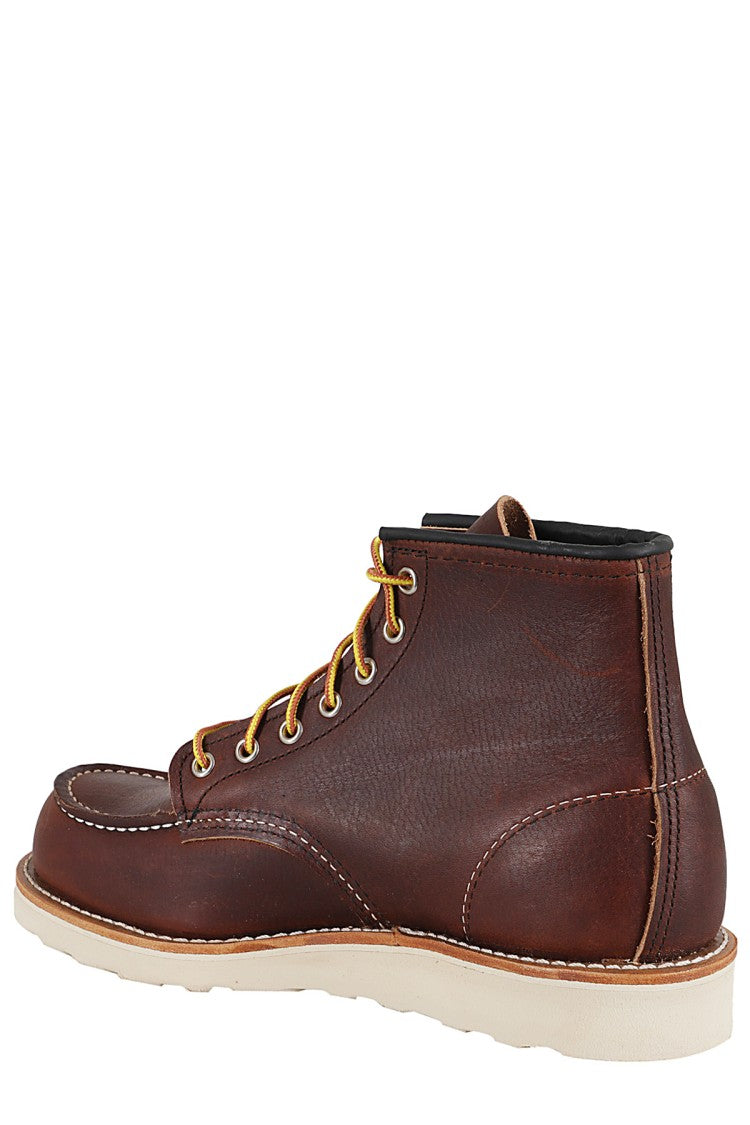 Red Wing Brown Classic Moc Leather Ankle Boots