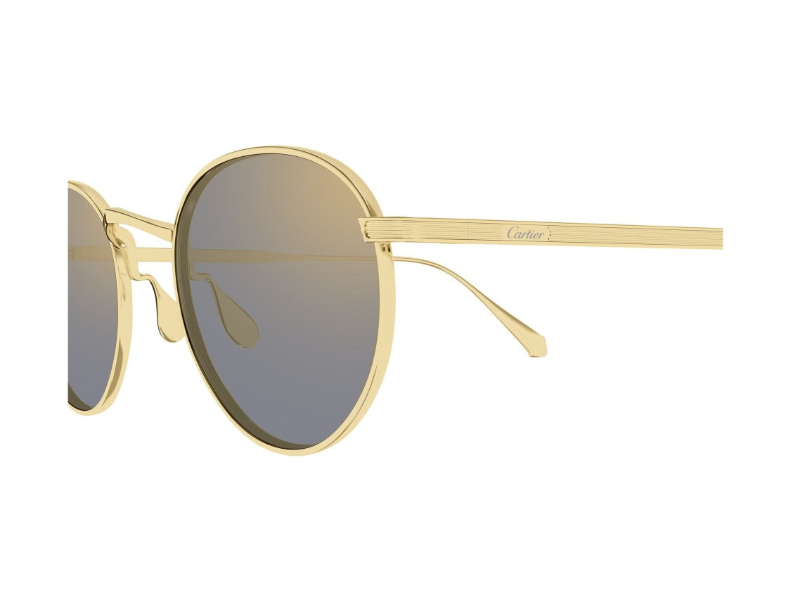 Cartier Gold Ct0626s Titanium Round Sunglasses