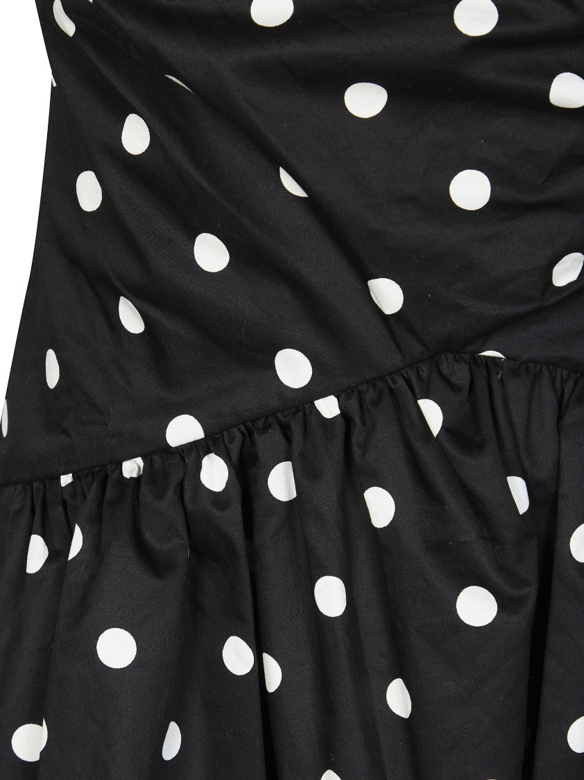 Self-Portrait Polka Dot Cap Sleeves Flared Mini Dress