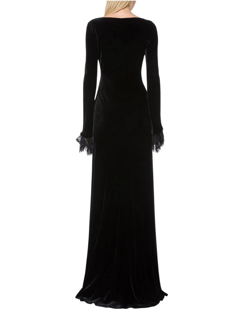 Alberta Ferretti Long Velvet Dress