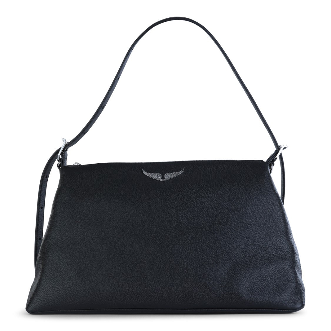 Zadig & Voltaire Grained Leather Shoulder Bag With Silver-Tone Hardware