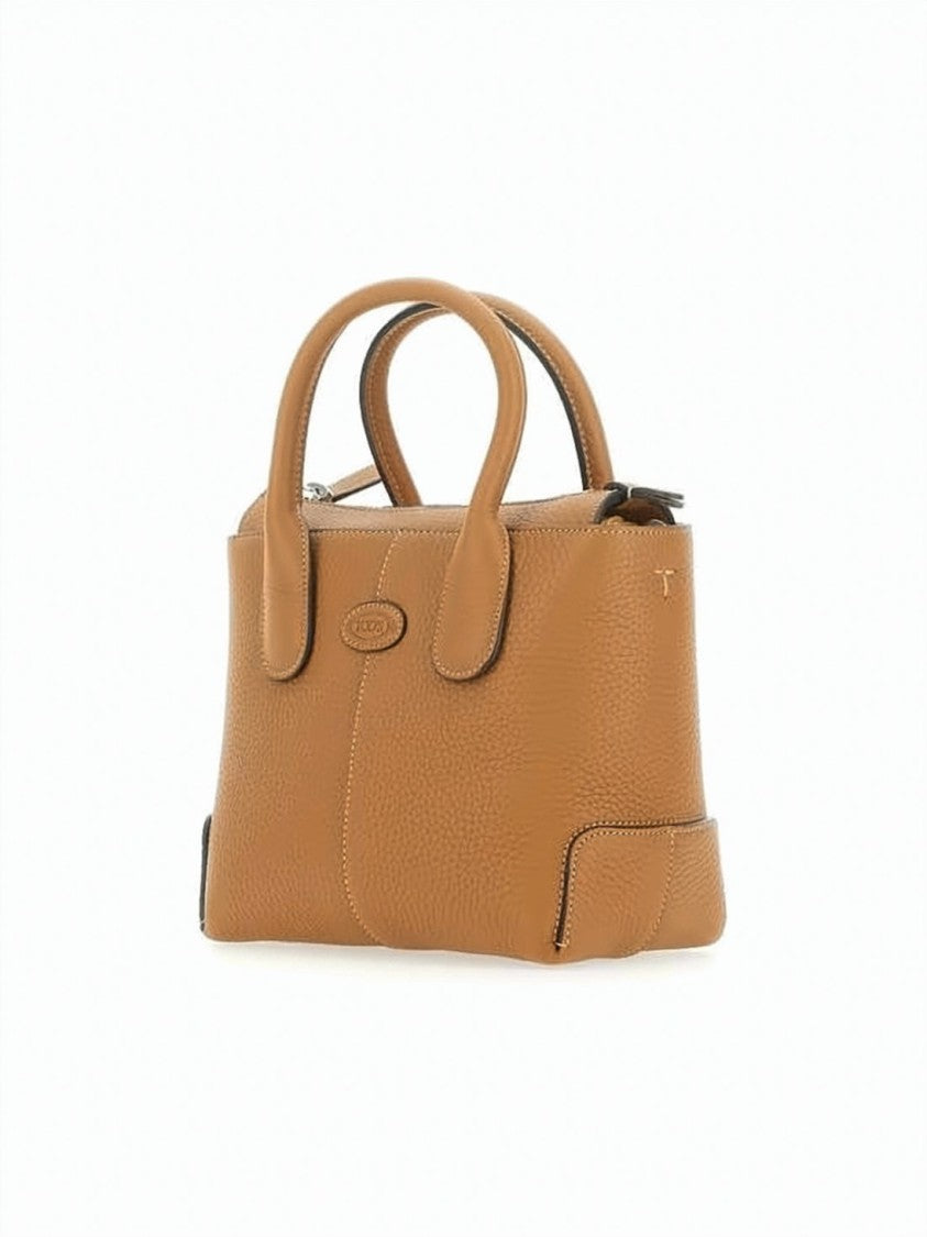 Tod's Textured Calf Leather Tote Bag With Embossed Logo