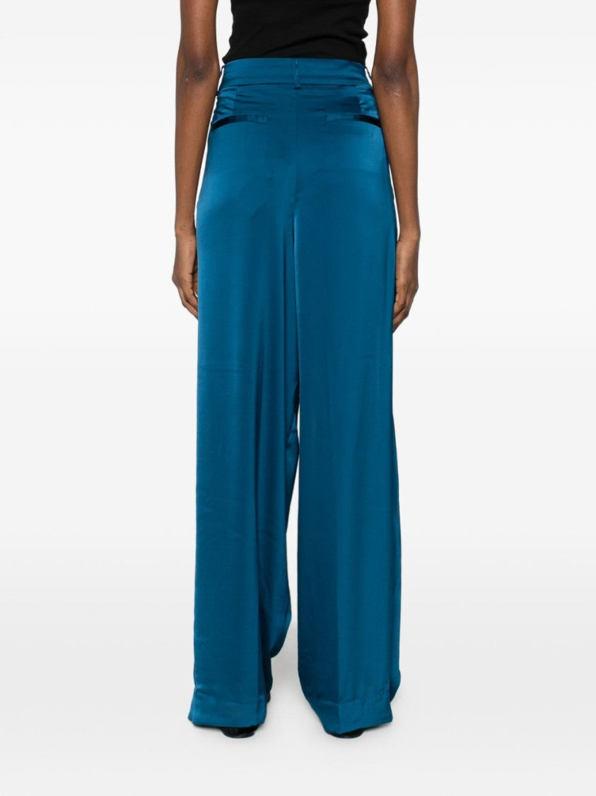 Michael Kors Wide-Leg Trousers With Tailored Waistband In Luxurious Merino Wool